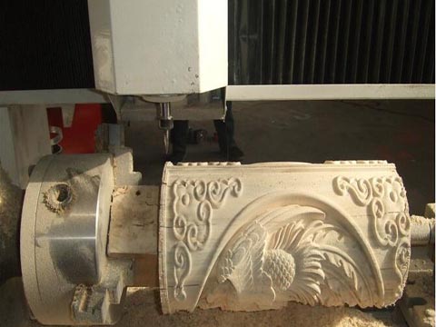 The true four axis wood cnc router for engraving cylinder and Shoe mold