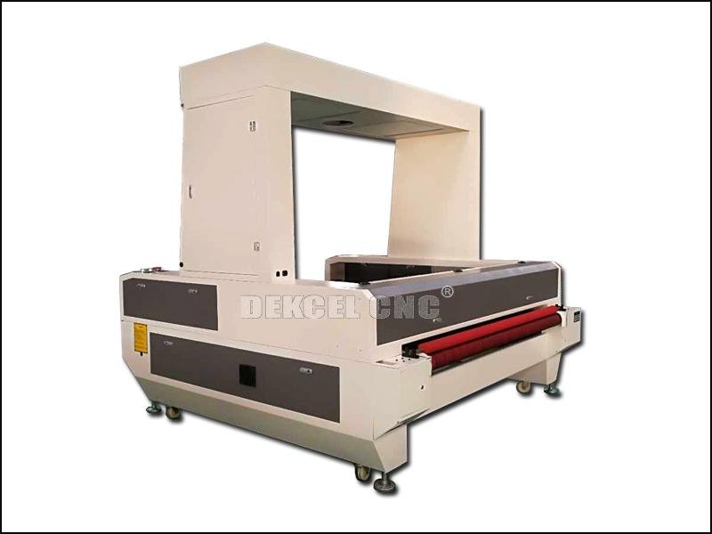 CCD visual double rails fabric laser cutting machine with auto feeding system