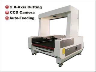 CCD visual double rails fabric laser cutting machine with auto feeding system